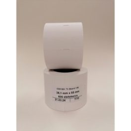   Kartoncímke 38x55 mm, thermo, perforált, 600 címke, fehér
